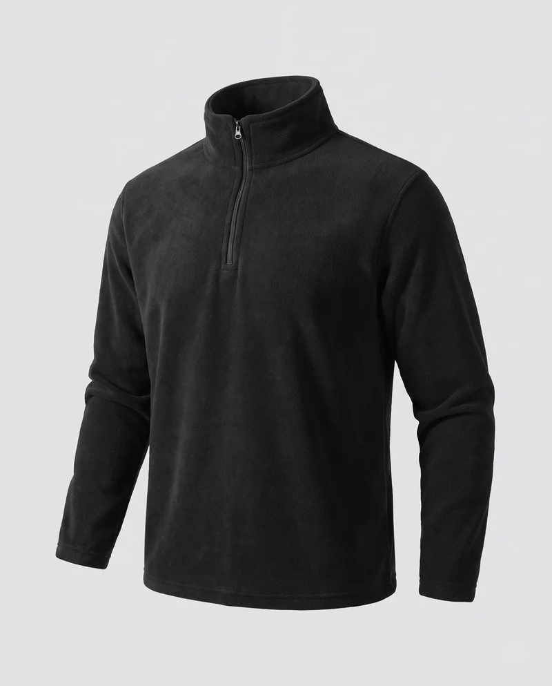 Herren Weiche Fleecejacke mit Stehkragen Nord Taschen