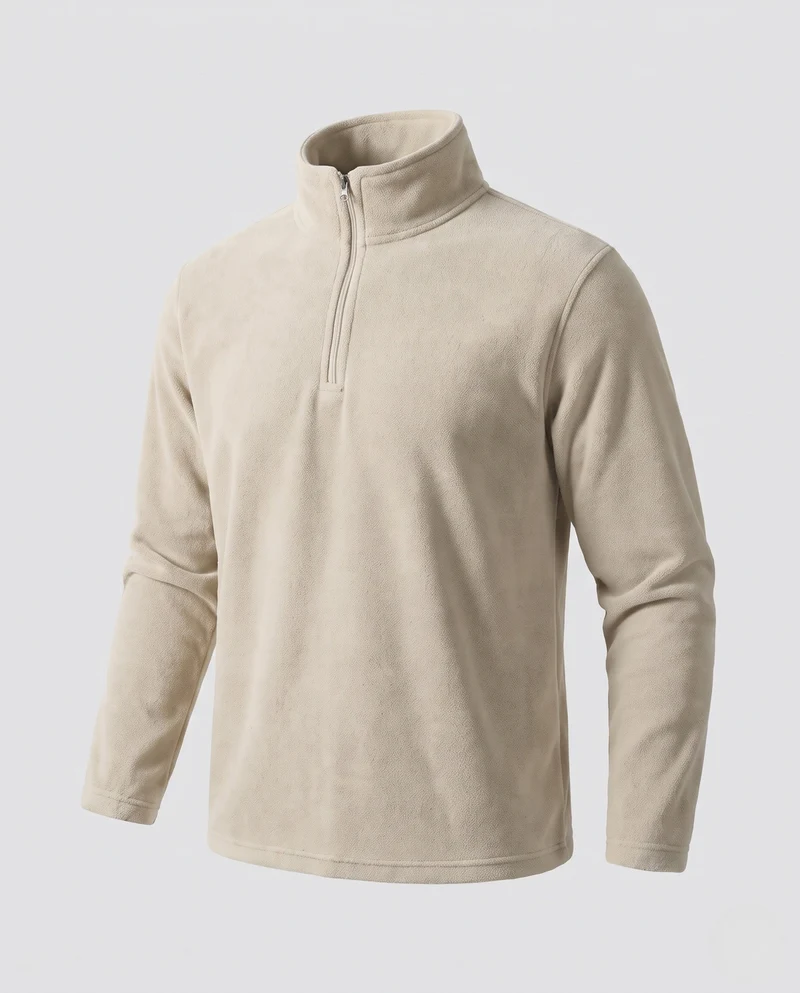 Herren Weiche Fleecejacke mit Stehkragen Nord Taschen