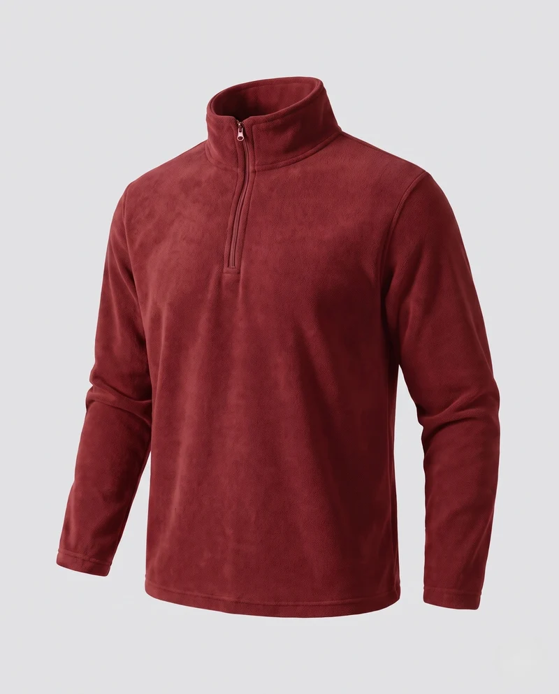 Herren Weiche Fleecejacke mit Stehkragen Nord Taschen