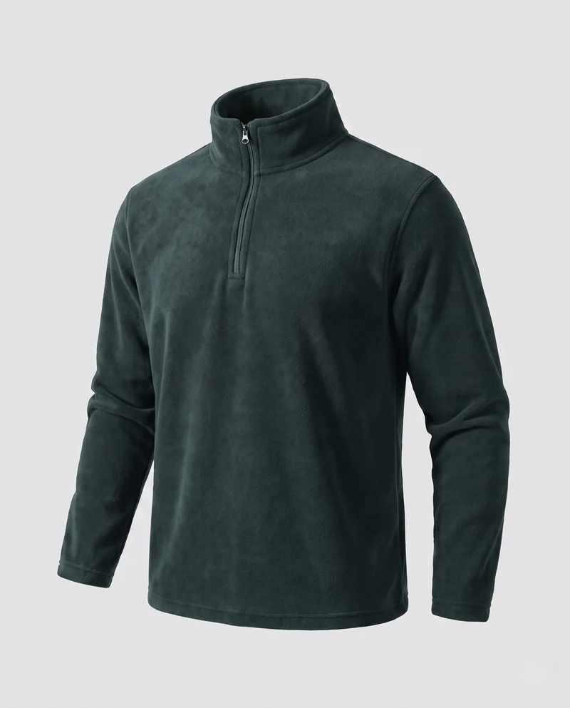 Herren Weiche Fleecejacke mit Stehkragen Nord Taschen