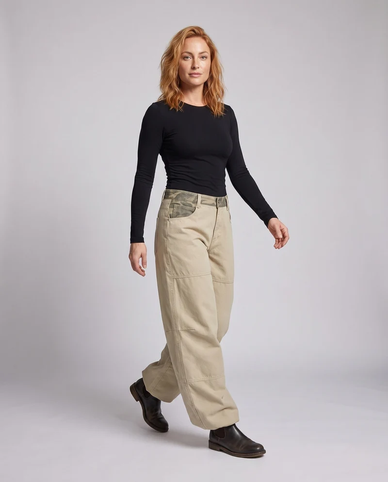 Damenmode Weite Cargo-Hose Nord Taschen