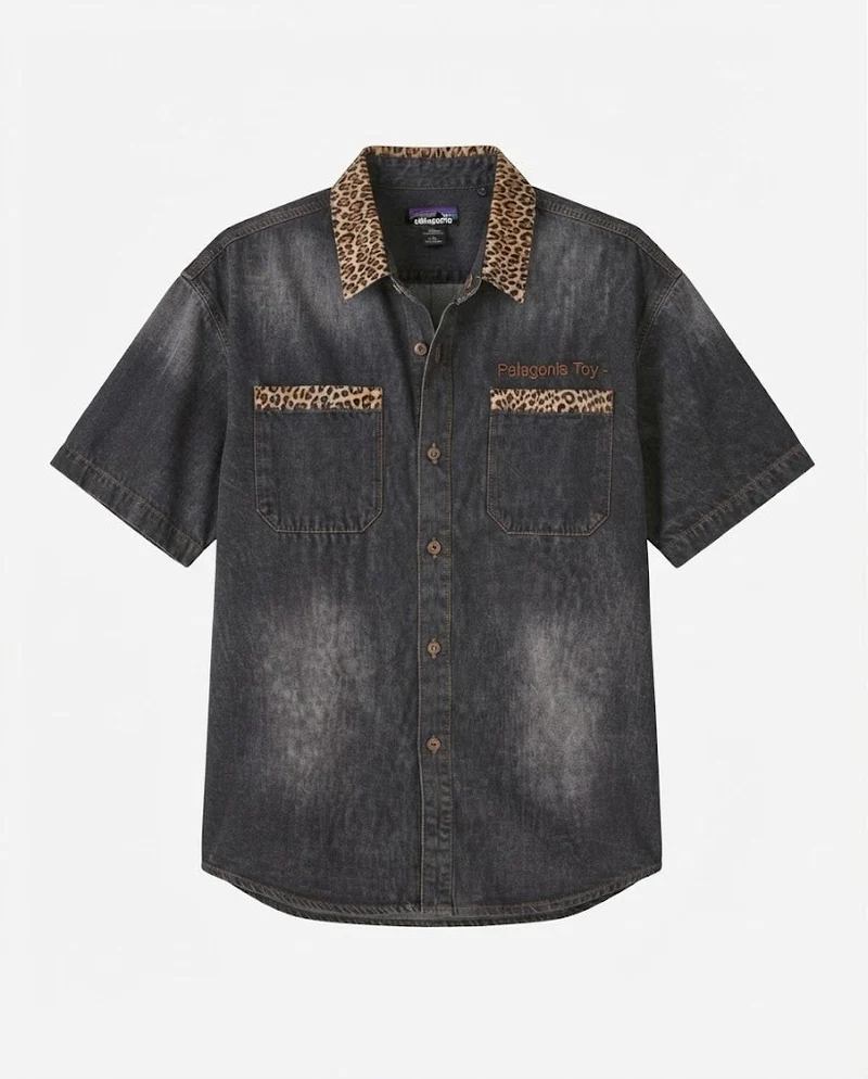 Damenmode Kurzarm Denim Shirts Nord Taschen