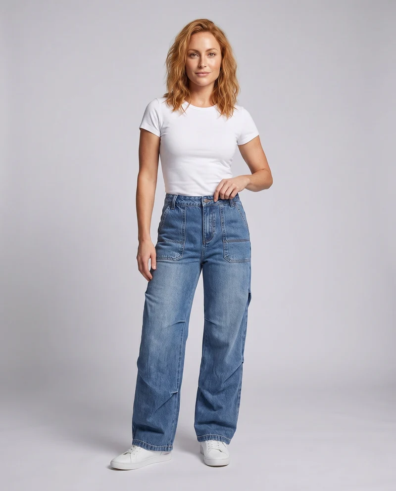 Frauenmode Weit geschnittene Jeans Nord Taschen