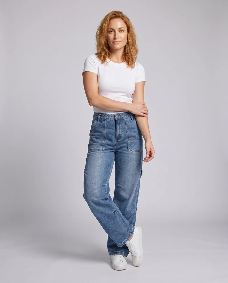 Frauenmode Weit geschnittene Jeans Nord Taschen