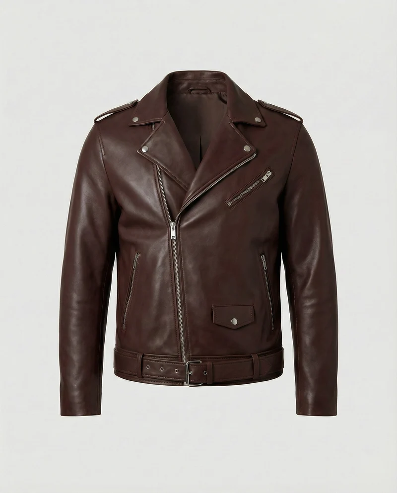 Herren Bikerjacke Kunstleder tailliert