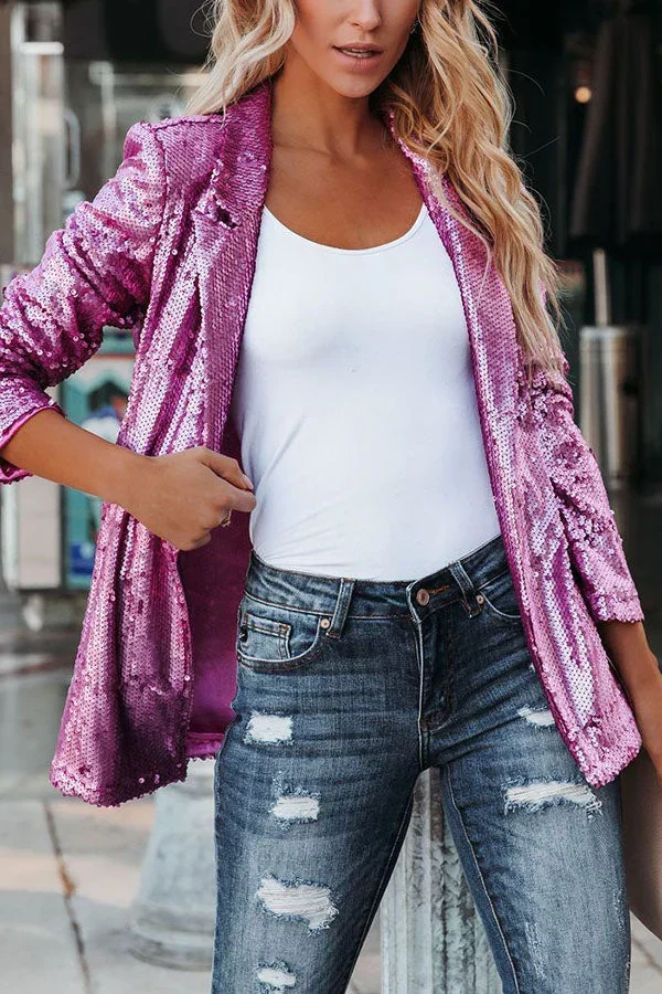 Blazer mit Revers und Pailletten - Vittorelli