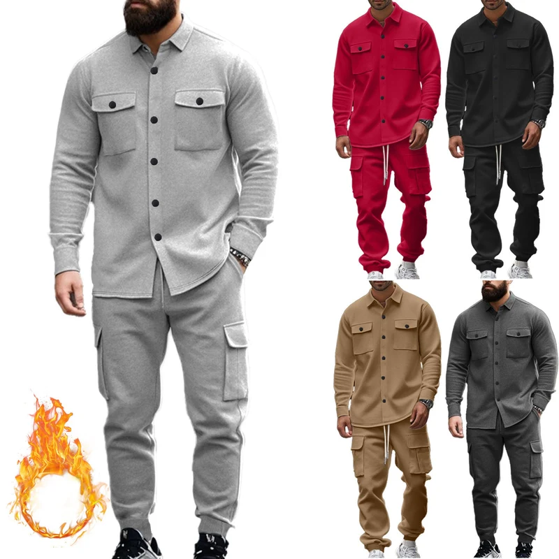 Herren Cargo-Set mit lässigen Hemd und elastischen Hosen - Vittorelli
