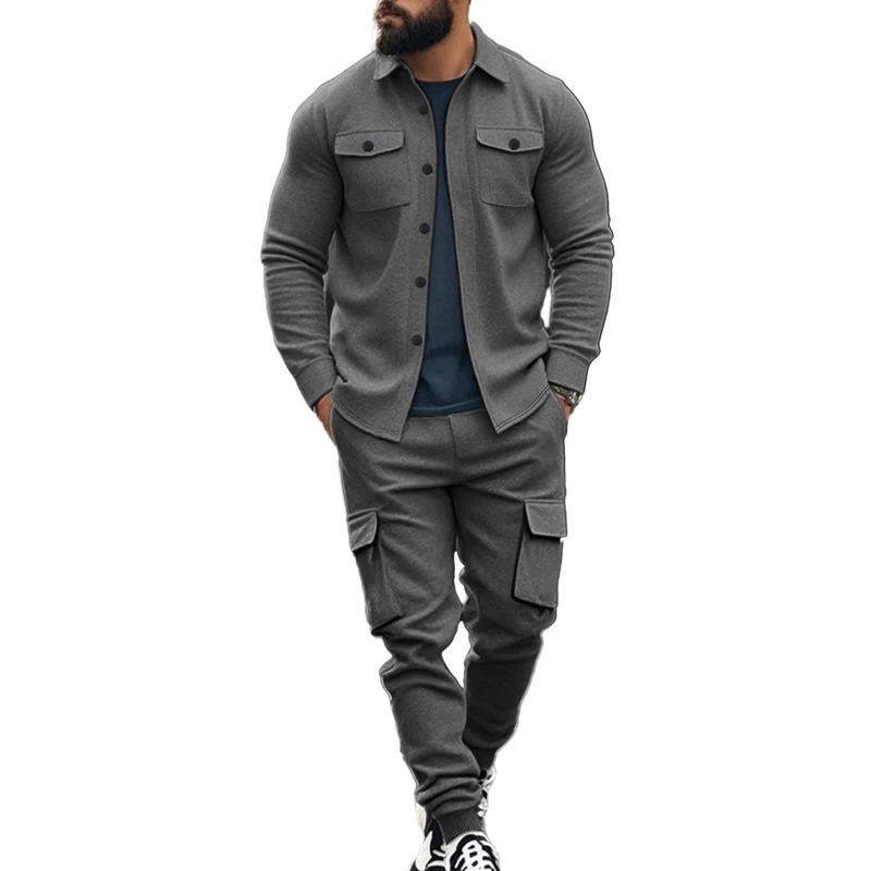 Herren Cargo-Set mit lässigen Hemd und elastischen Hosen - Vittorelli