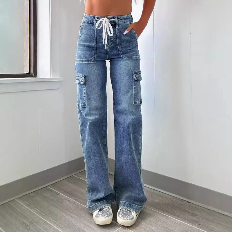 Damen Cargo-Jeans mit lässigem Schnitt und praktischen Taschen