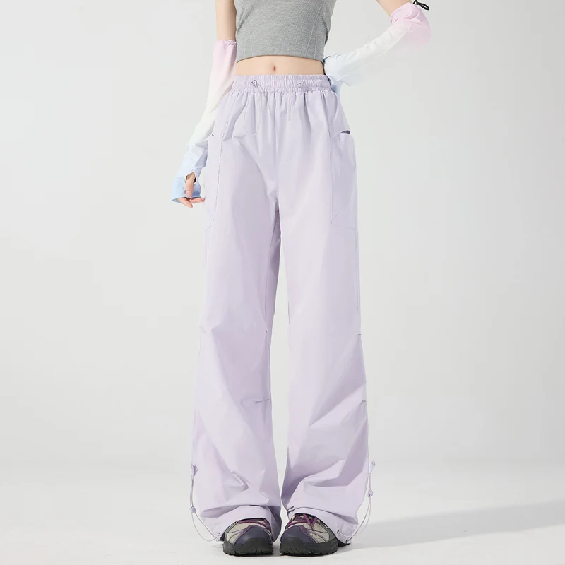 Damen Weite technische Cargo-Hose mit Kordelzugbund, verstellbarem Saum und Multifunktions-Taschen Nord Taschen