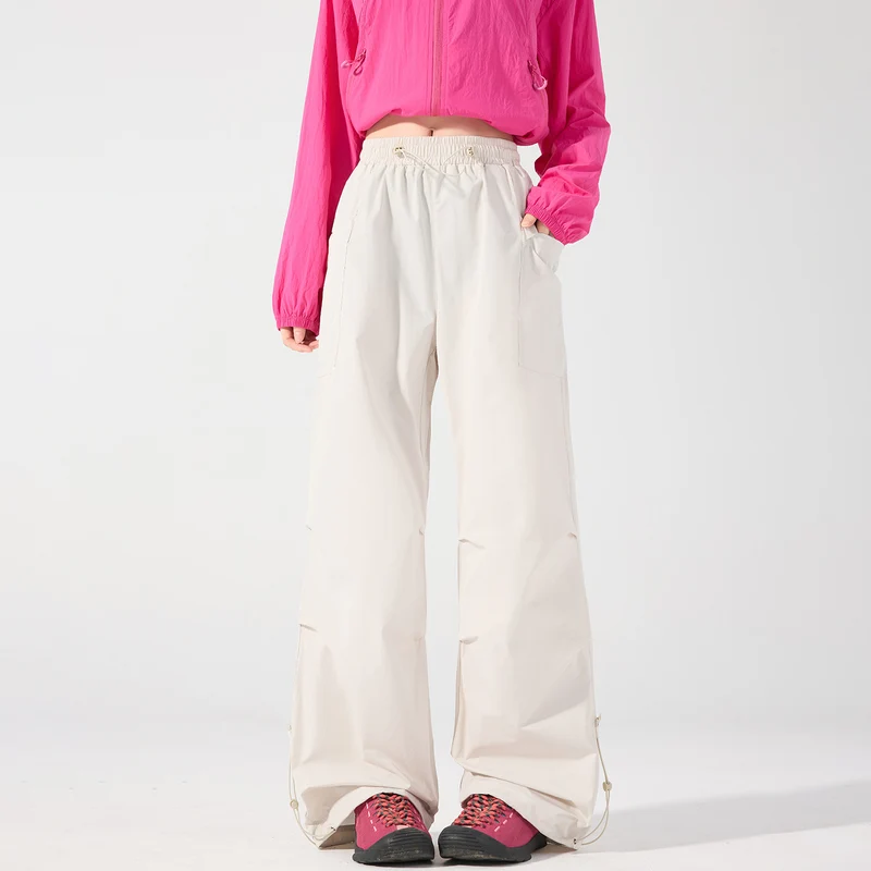 Damen Weite technische Cargo-Hose mit Kordelzugbund, verstellbarem Saum und Multifunktions-Taschen Nord Taschen