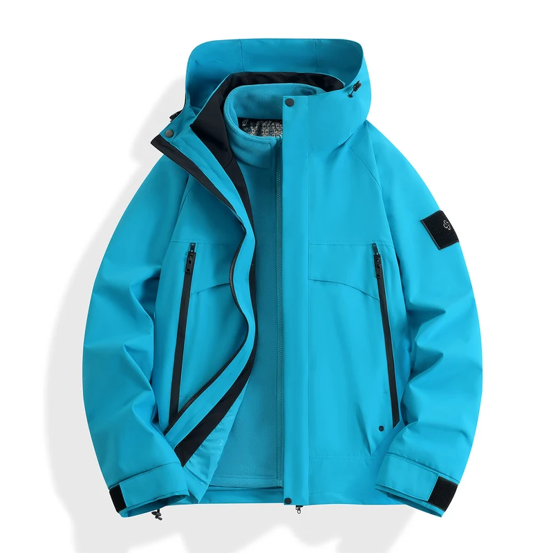 Damen wasserdichter modularer Parka mit abnehmbarer Fleece-Innenjacke und technischer Kapuze Nord Taschen