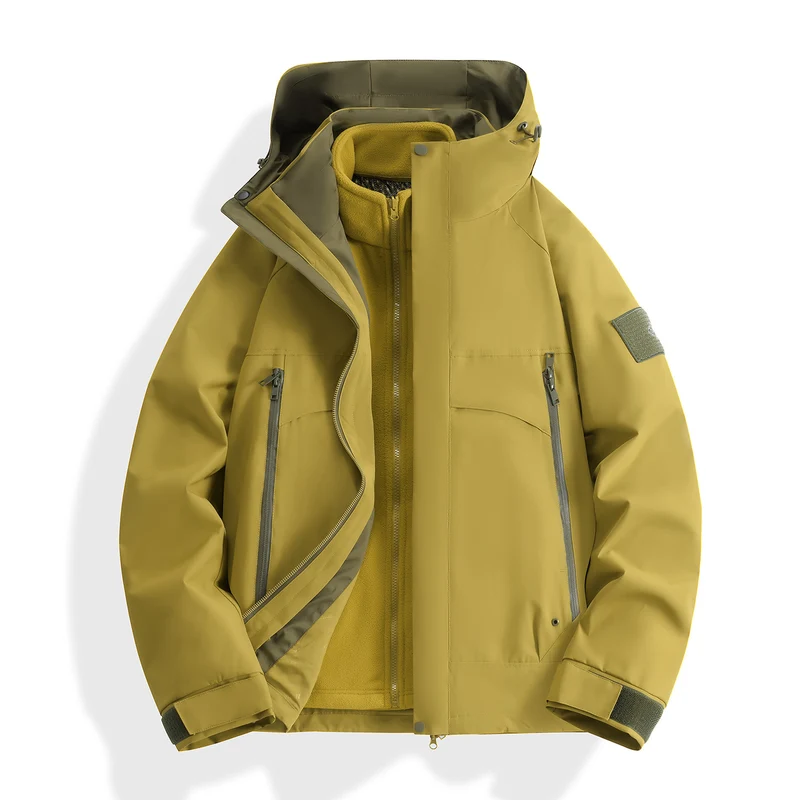Damen wasserdichter modularer Parka mit abnehmbarer Fleece-Innenjacke und technischer Kapuze Nord Taschen