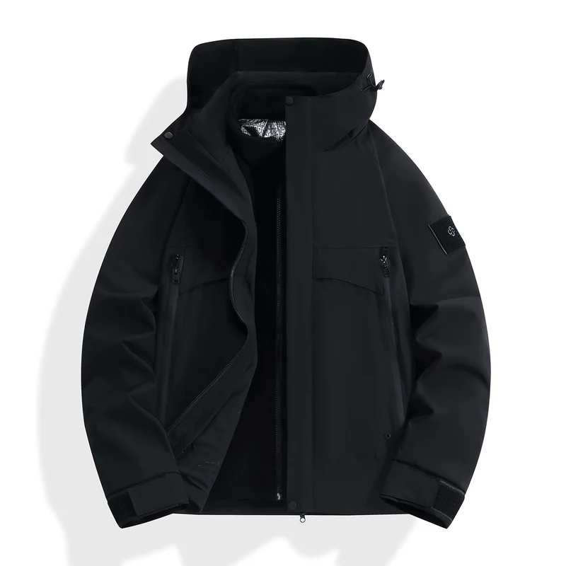 Damen wasserdichter modularer Parka mit abnehmbarer Fleece-Innenjacke und technischer Kapuze Nord Taschen