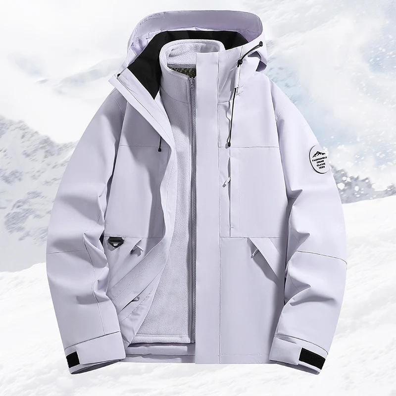 Damen Technische Ski- und Winterjacke mit abnehmbarer Innenjacke und verschweißten Nähten Nord Taschen