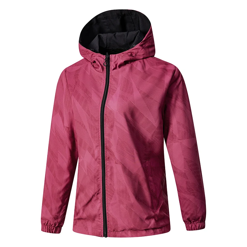 Damen Leichte technische Kapuzenjacke wasserabweisend mit Vollzip und elastischen Bündchen Nord Taschen