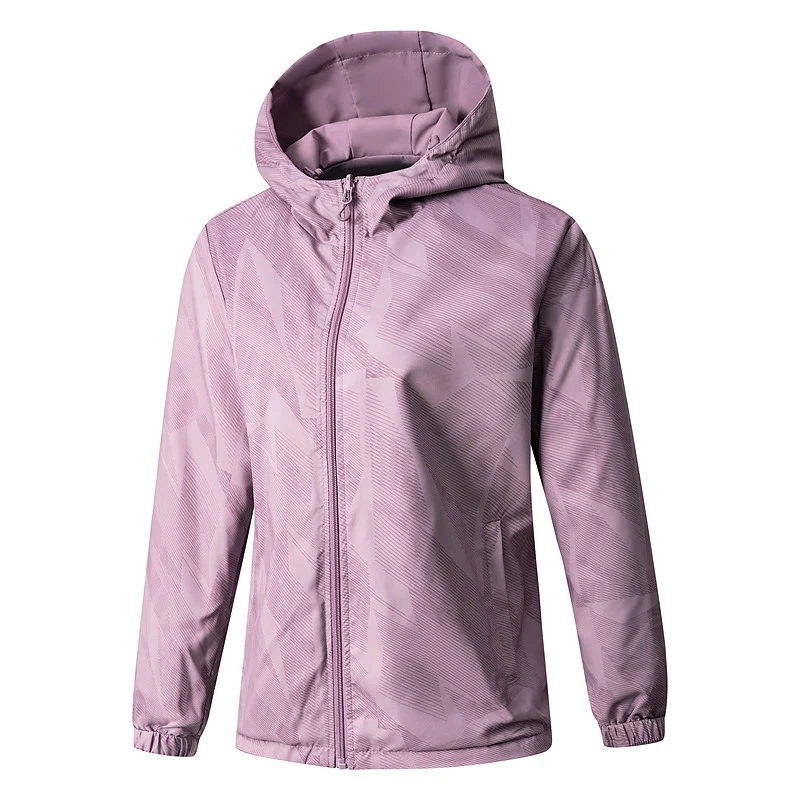 Damen Leichte technische Kapuzenjacke wasserabweisend mit Vollzip und elastischen Bündchen Nord Taschen
