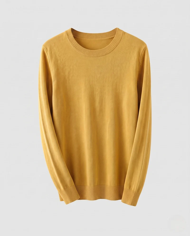 Damen Feinstrick-Pullover mit geripptem Rundhalsausschnitt und schmalen Bündchen Nord Taschen