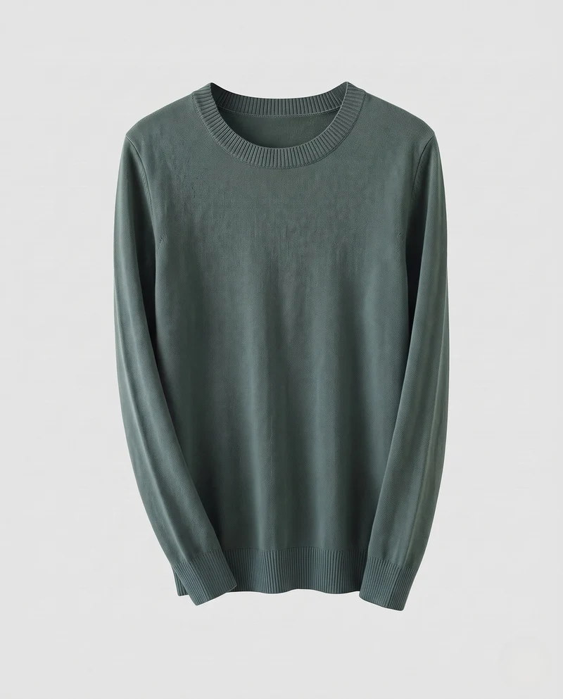 Damen Feinstrick-Pullover mit geripptem Rundhalsausschnitt und schmalen Bündchen Nord Taschen