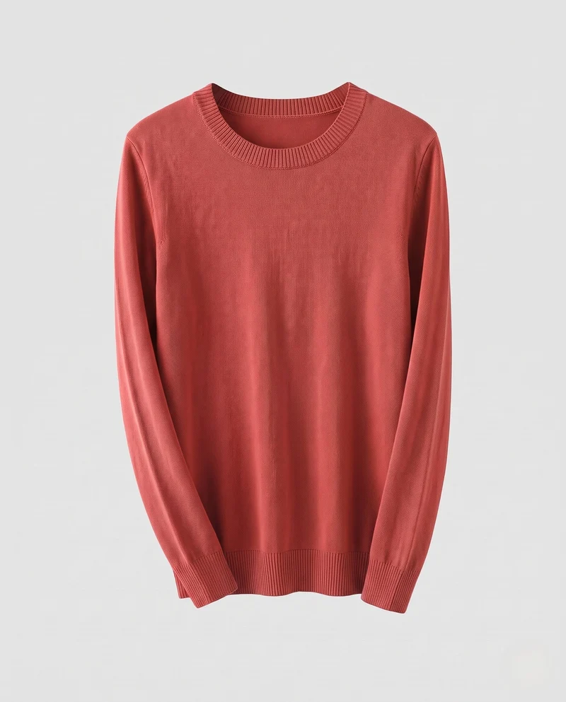 Damen Feinstrick-Pullover mit geripptem Rundhalsausschnitt und schmalen Bündchen Nord Taschen