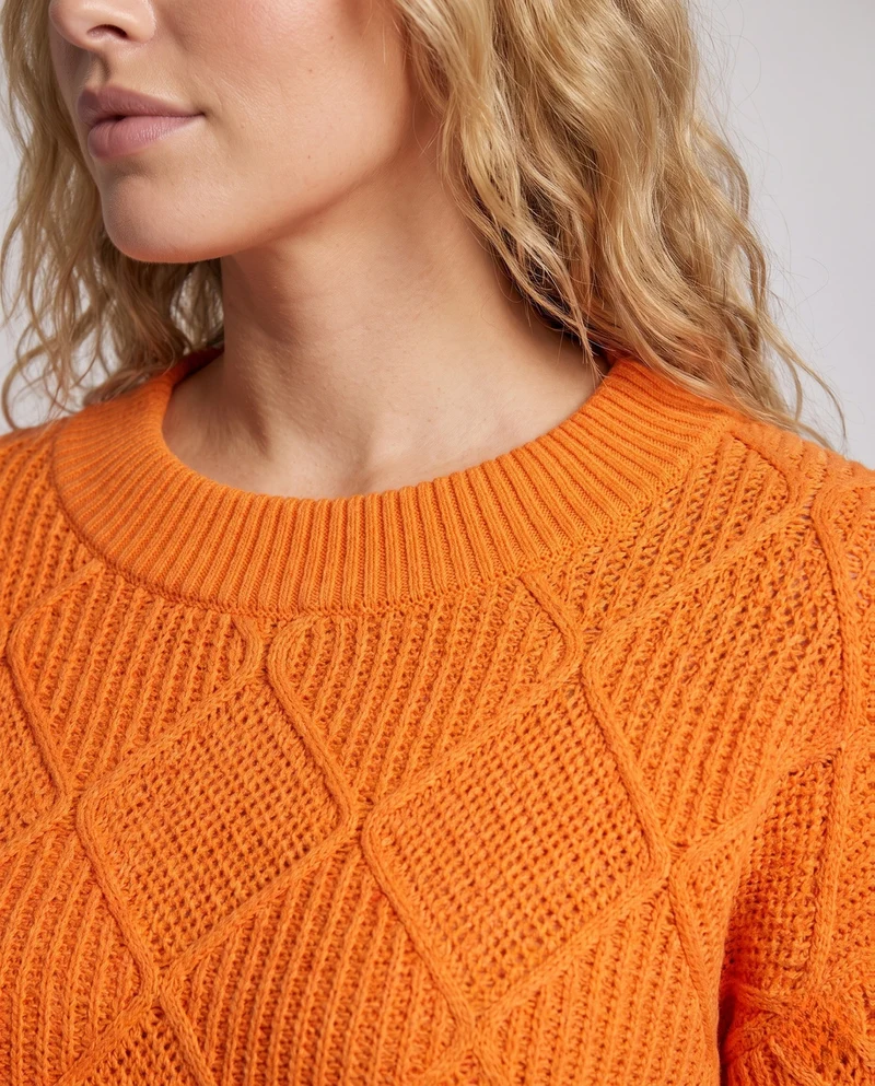 Damen Feinstrick‑Pullover im Mohair‑Look mit diamantgewNord Taschenter Struktur und legerer Oversize‑Passform Nord Taschen