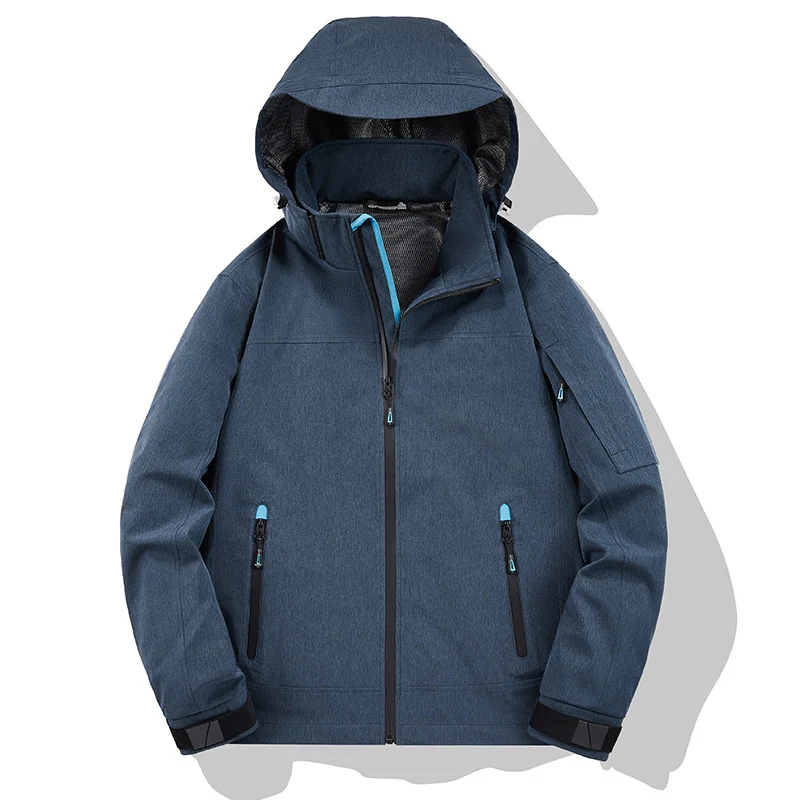 Herren Atmungsaktive Softshell-Outdoorjacke mit Kapuze, verschweißten Reißnähten und Ärmel-Tasche Nord Taschen