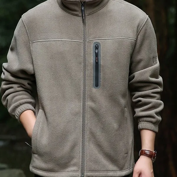 Herren Atmungsaktive Microfleecejacke mit wasserabweisender Brustreißverschluss-Leiste und Stehkragen Nord Taschen