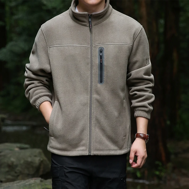 Herren Atmungsaktive Microfleecejacke mit wasserabweisender Brustreißverschluss-Leiste und Stehkragen Nord Taschen