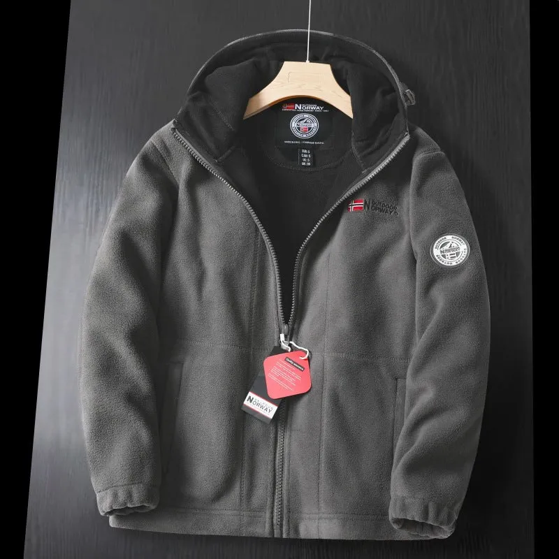 Damen Kapuzen-Teddyfleecejacke mit durchgehendem Reißverschluss, elastischen Bündchen und Eingrifftaschen Nord Taschen