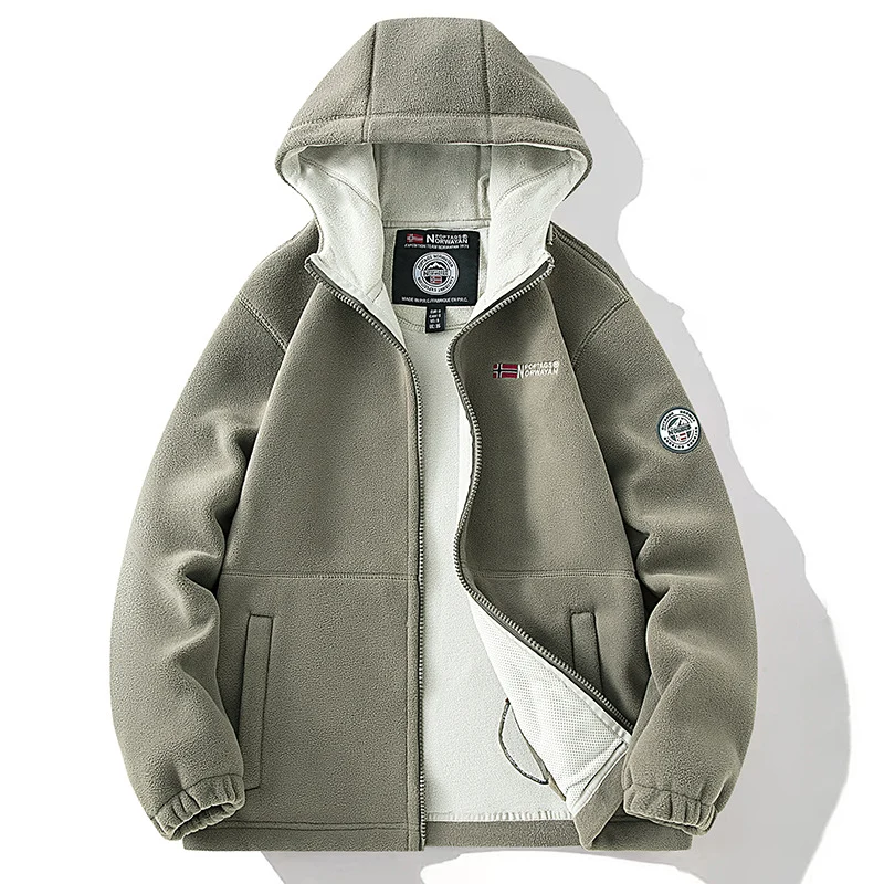 Damen Kapuzen-Fleecejacke mit wärmendem Teddyfutter und Reißverschluss Nord Taschen