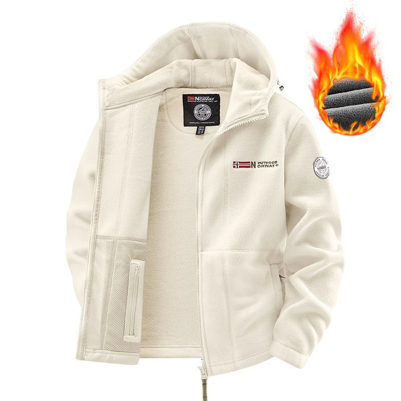 Damen Kapuzen-Fleecejacke mit wärmendem Teddyfutter und Reißverschluss Nord Taschen