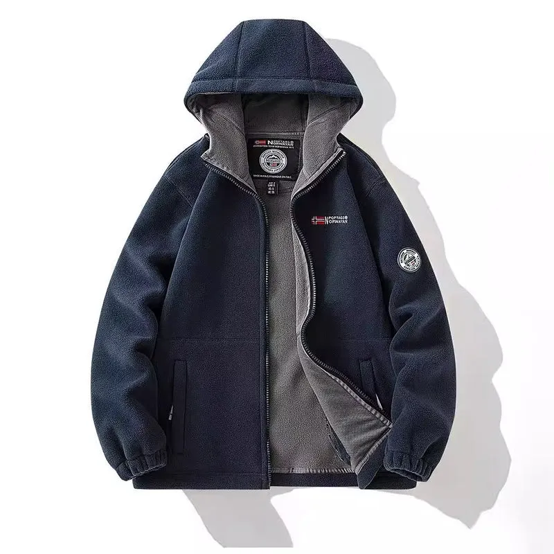Damen Kapuzen-Fleecejacke mit Teddyfutter und durchgehendem Reißverschluss Nord Taschen