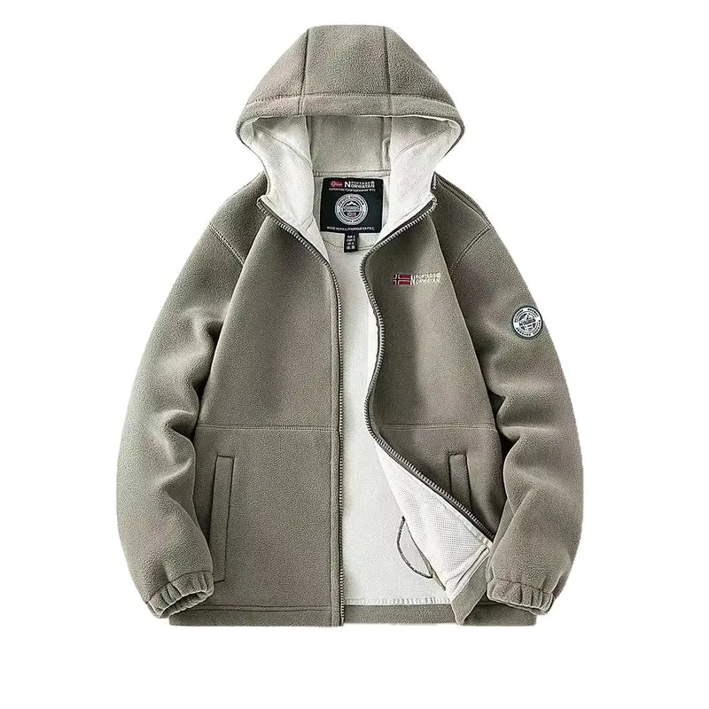 Damen Kapuzen-Fleecejacke mit Teddyfutter und durchgehendem Reißverschluss Nord Taschen