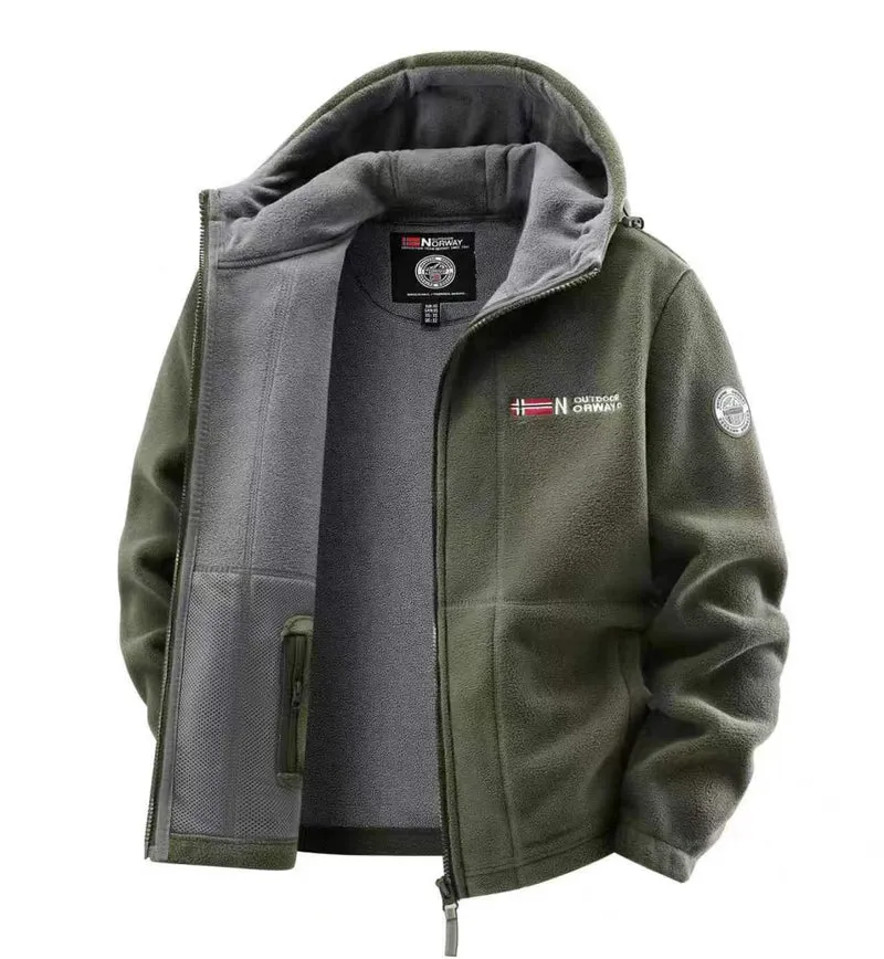 Damen Kapuzen-Fleecejacke mit Teddyfutter und durchgehendem Reißverschluss Nord Taschen