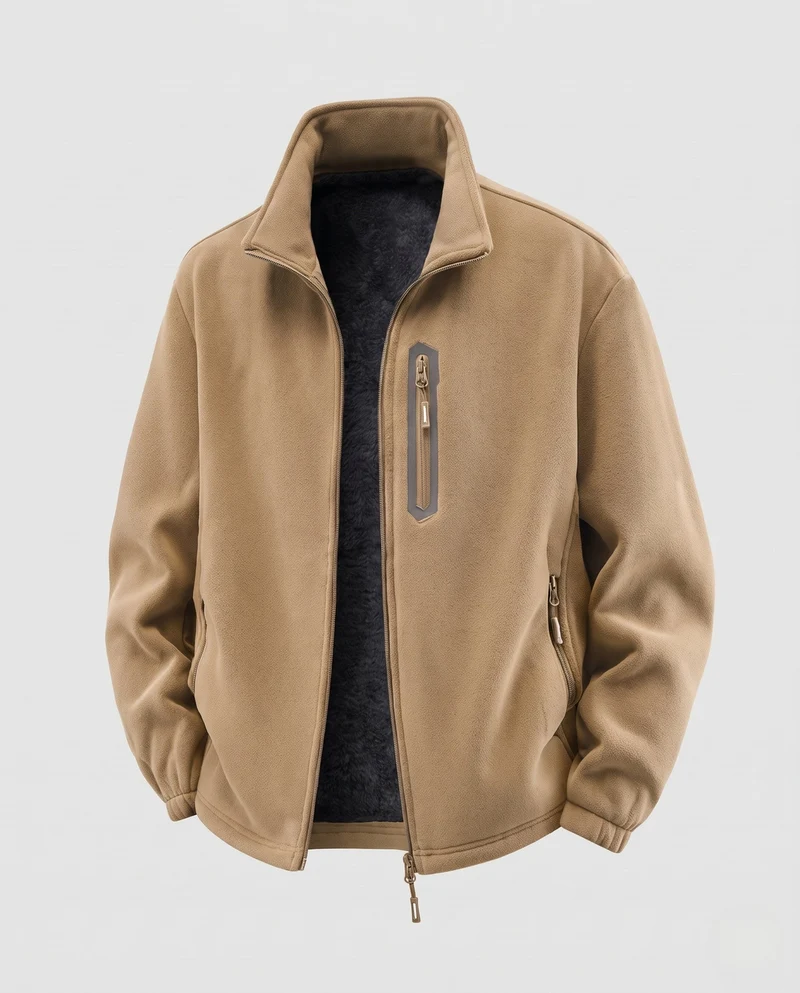 Herren Thermofleece‑Jacke mit Teddyfutter, wasserdichter Brusttasche & Stehkragen Nord Taschen