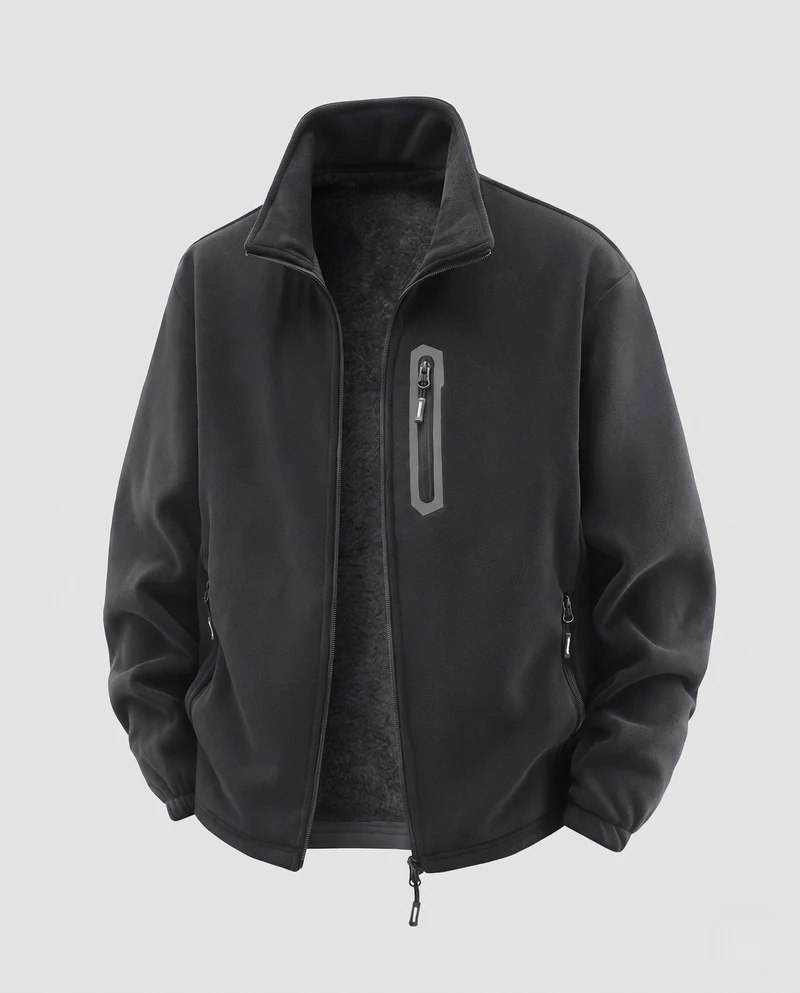 Herren Thermofleece‑Jacke mit Teddyfutter, wasserdichter Brusttasche & Stehkragen Nord Taschen
