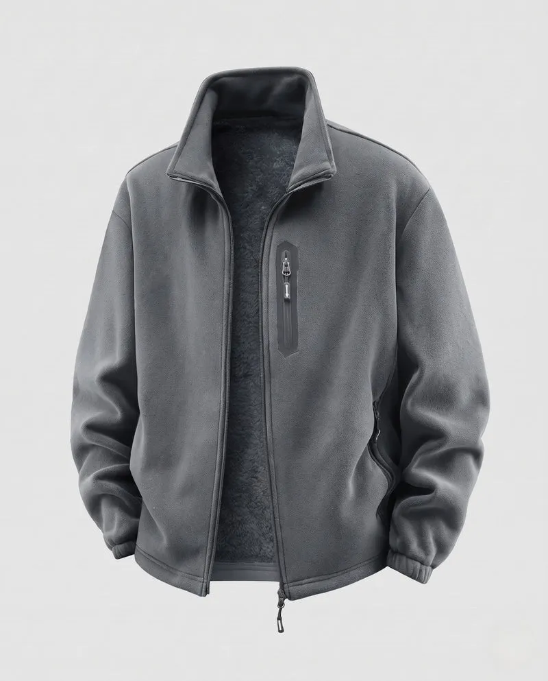 Herren Thermofleece‑Jacke mit Teddyfutter, wasserdichter Brusttasche & Stehkragen Nord Taschen
