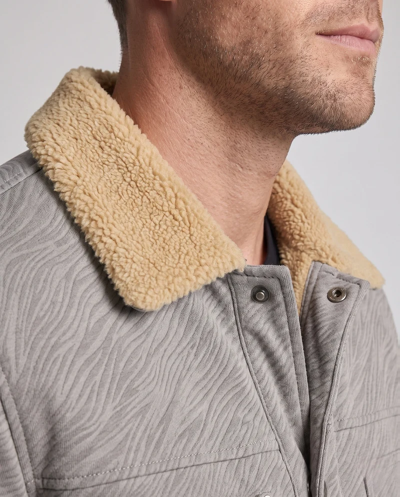 Herren Thermo‑Teddy‑Überhemdjacke mit Sherpa‑Innenfutter und Druckknopffront Nord Taschen