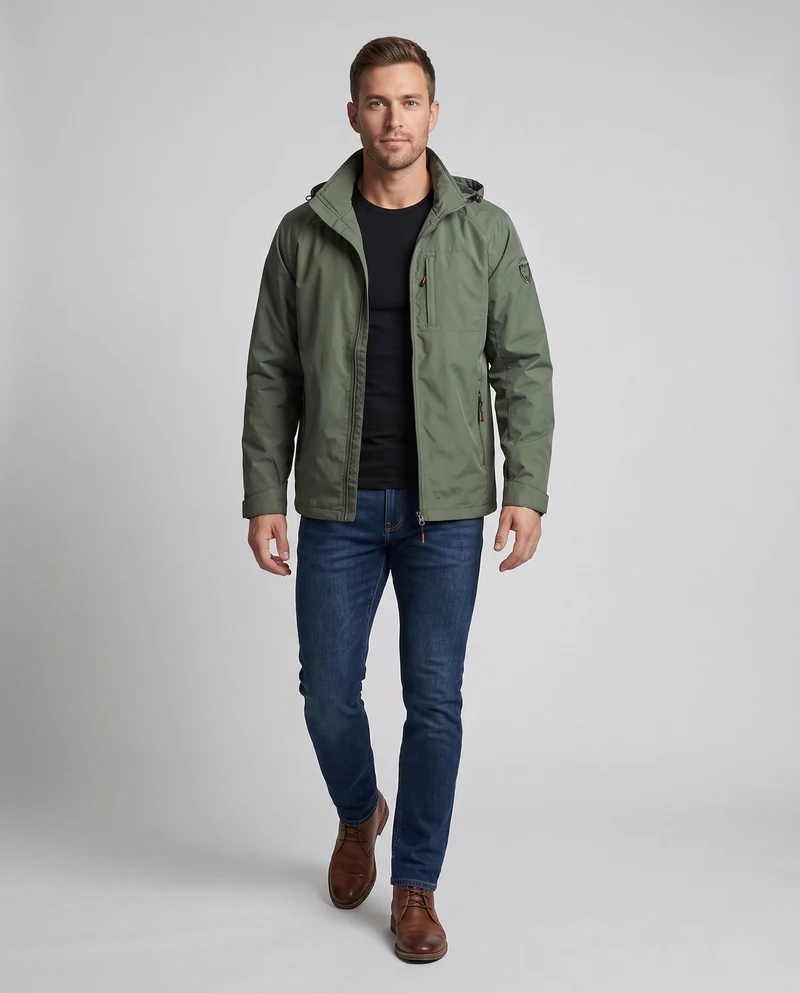 Herren Thermo-Softshelljacke mit Teddyfutter, Kapuze & winddichter Hülle Nord Taschen