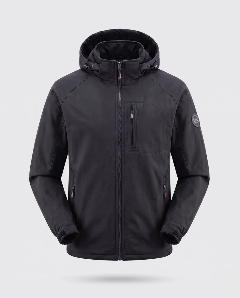Herren Thermo-Softshelljacke mit Teddyfutter, Kapuze & winddichter Hülle Nord Taschen