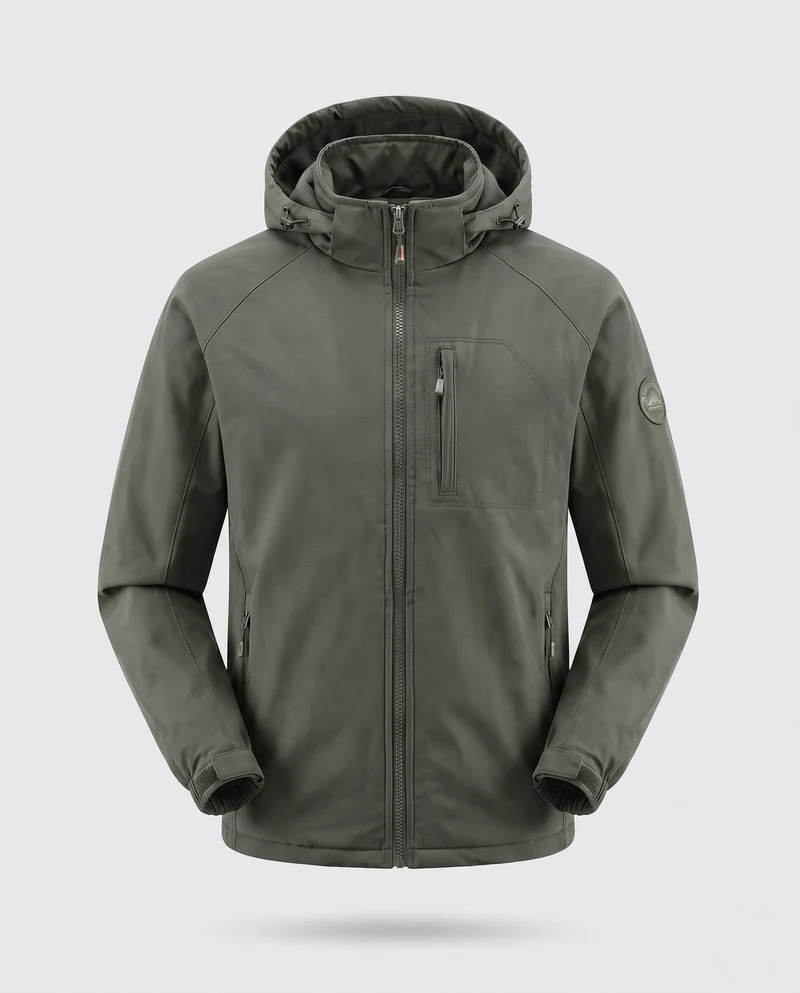 Herren Thermo-Softshelljacke mit Teddyfutter, Kapuze & winddichter Hülle Nord Taschen