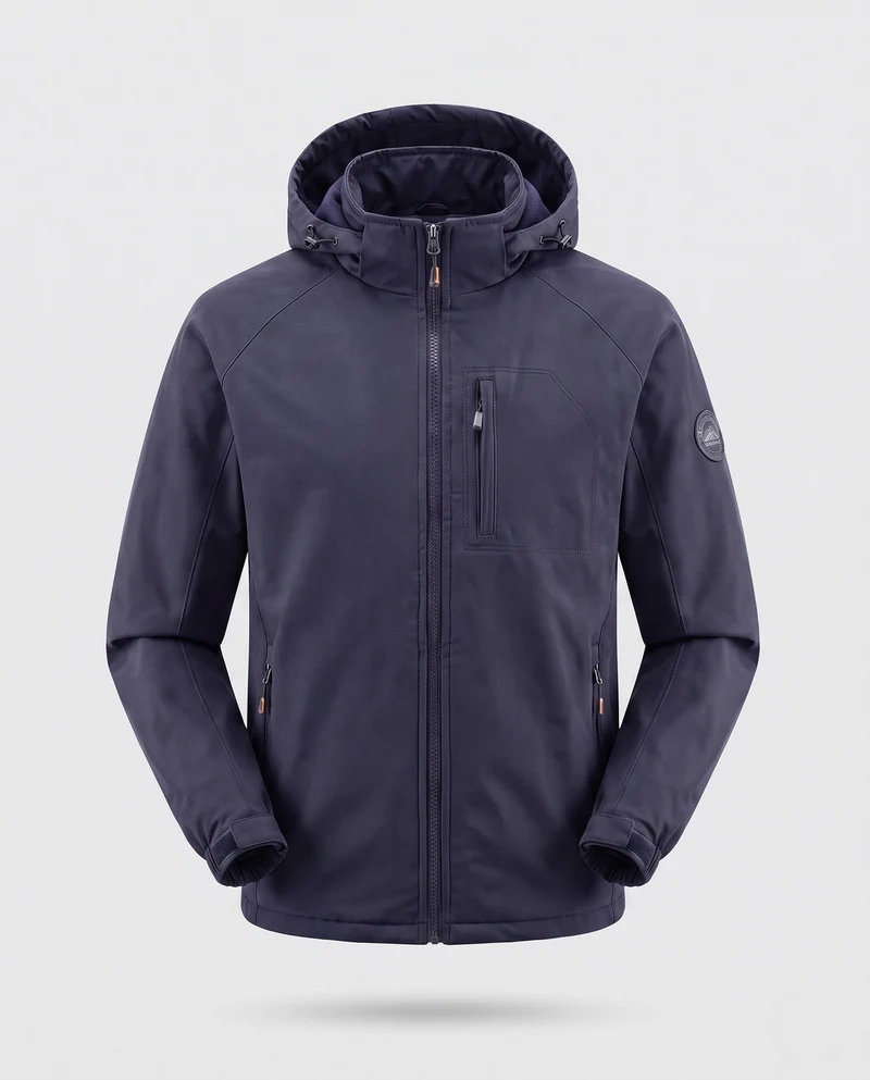 Herren Thermo-Softshelljacke mit Teddyfutter, Kapuze & winddichter Hülle Nord Taschen