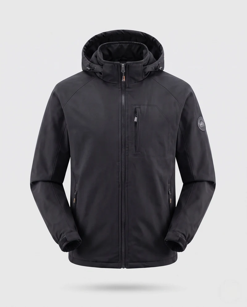 Herren Thermo-Softshelljacke mit Teddyfutter, Kapuze & winddichter Hülle Nord Taschen