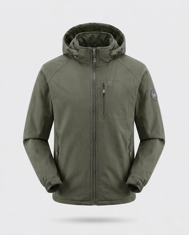 Herren Thermo-Softshelljacke mit Teddyfutter, Kapuze & winddichter Hülle Nord Taschen