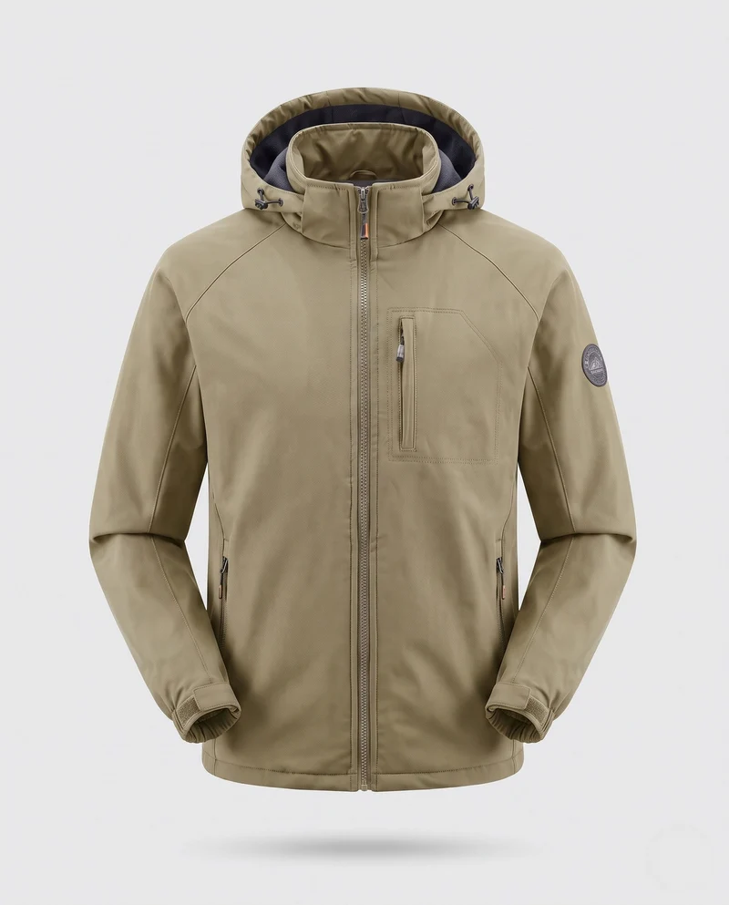 Herren Thermo-Softshelljacke mit Teddyfutter, Kapuze & winddichter Hülle Nord Taschen