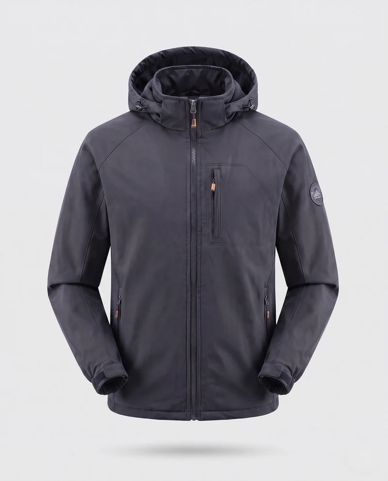 Herren Thermo-Softshelljacke mit Teddyfutter, Kapuze & winddichter Hülle Nord Taschen