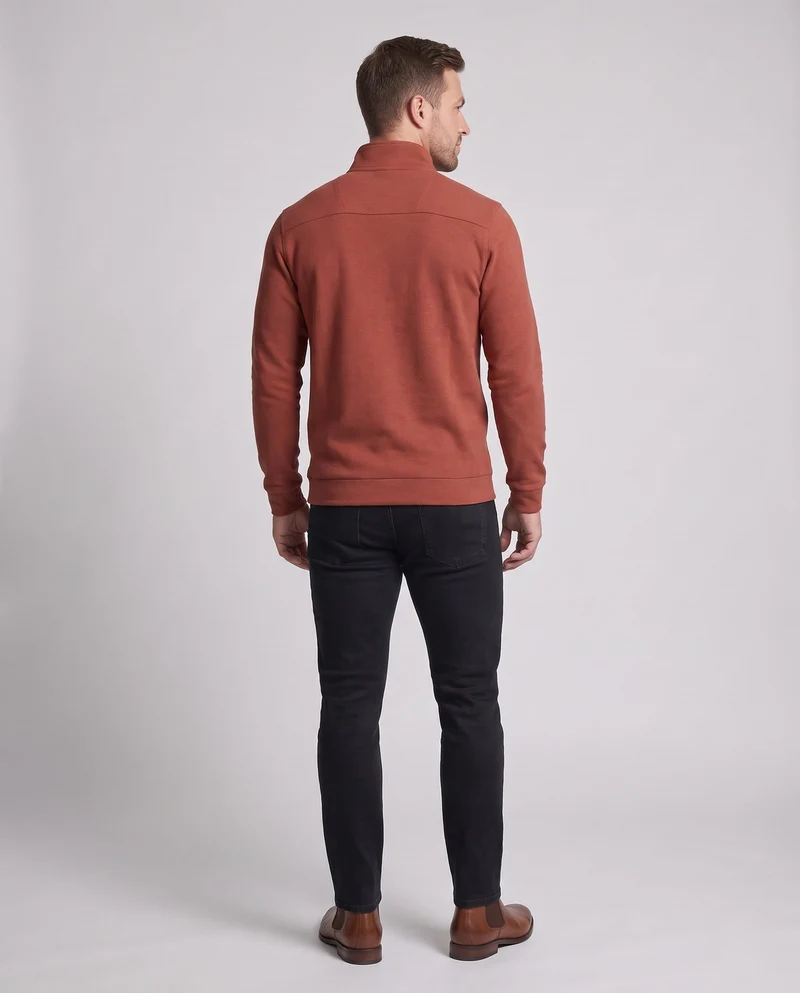 Herren Thermo-Halbzip-Pullover mit Fleece-Innenfutter und Stehkragen Nord Taschen