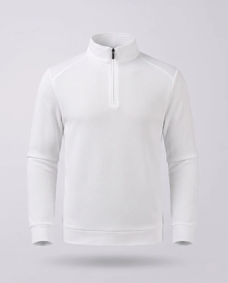 Herren Thermo-Halbzip-Pullover mit Fleece-Innenfutter und Stehkragen Nord Taschen
