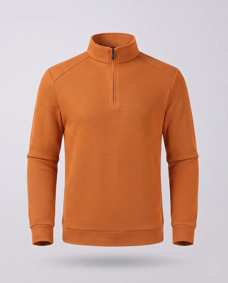 Herren Thermo-Halbzip-Pullover mit Fleece-Innenfutter und Stehkragen Nord Taschen