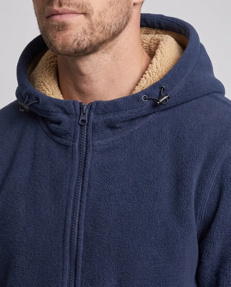 Herren Thermo-Fleece-Hoodiejacke mit Teddyfutter, Kapuze und winddichter Außenlage Nord Taschen